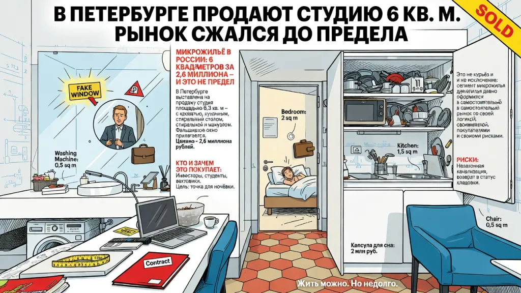 В Петербурге продают студию 6 кв. м. Рынок сжался до предела